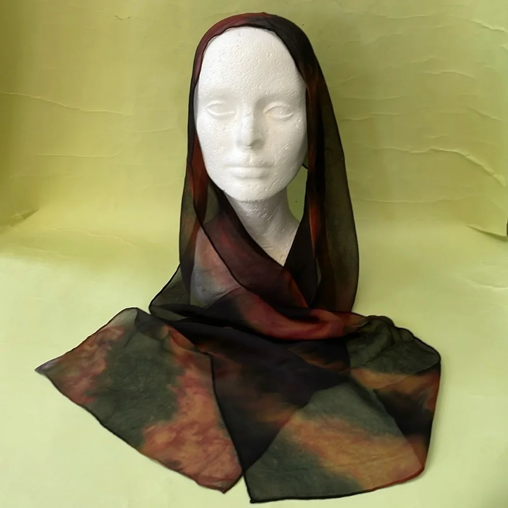 Vintage multicolored silk scarf